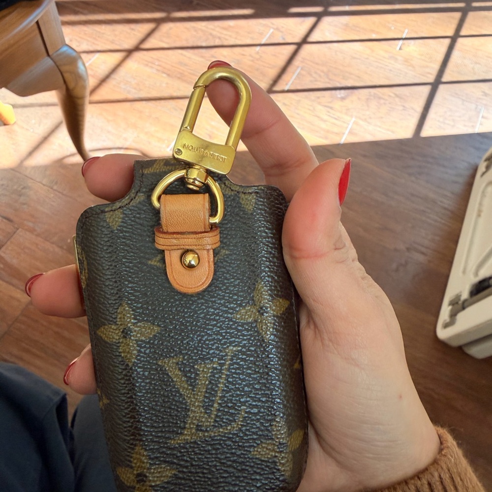 Vintage Louis Vuitton Cell Phone Case With Gold Clip